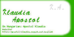 klaudia apostol business card